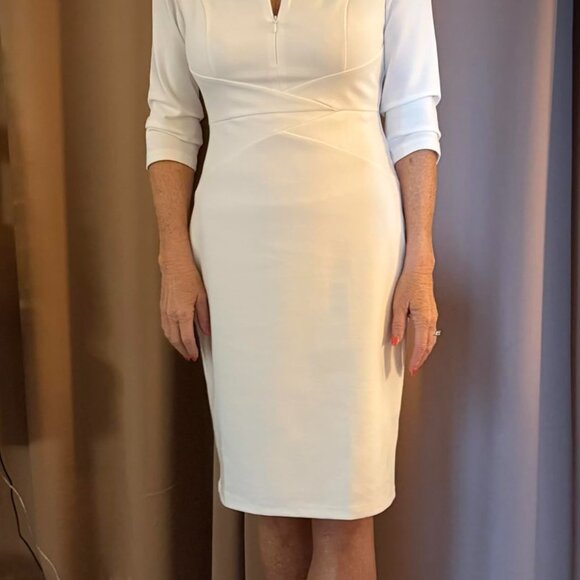 Wedding Dress Business Woman Office Formal Cross Bodycon Stretch XL 14 16 18 - Picture 8 of 15